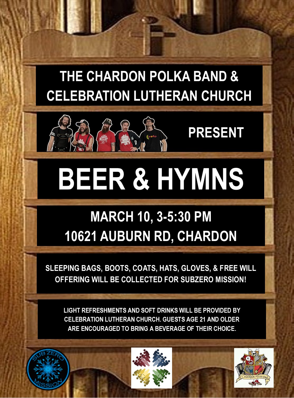 Beer and Hymns Event Flyer