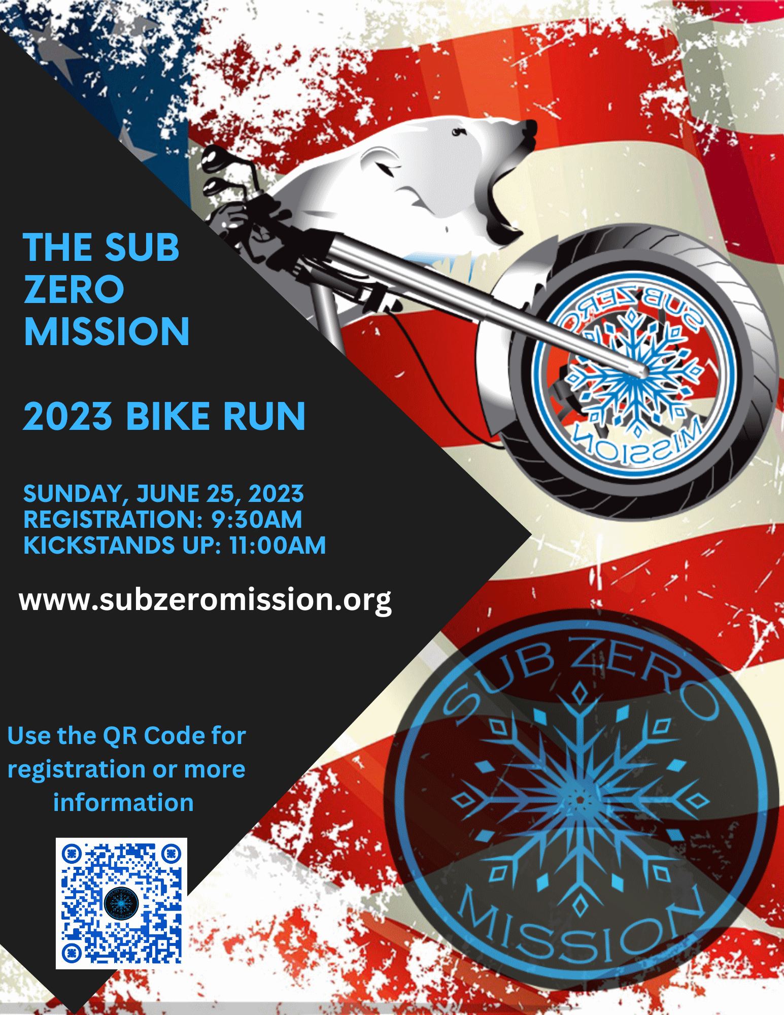 Sub Zero Mission Annual Bike Run 2023 Flyer
