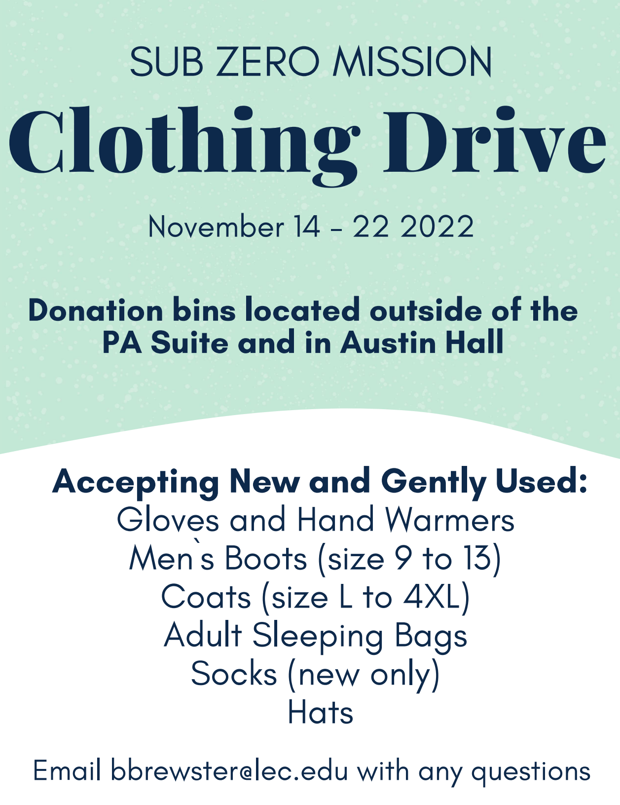 Lake Erie College Clothing Drive