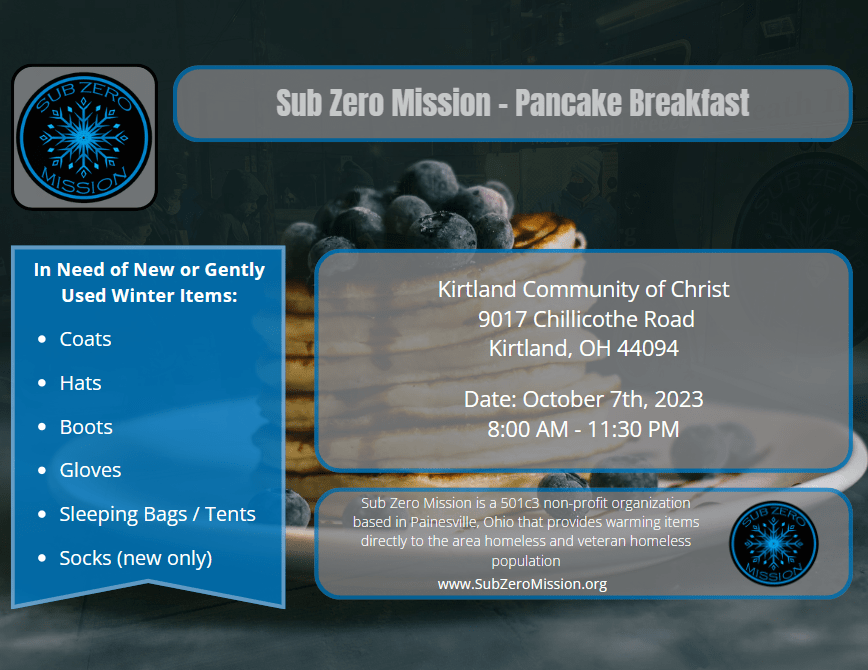 Sub Zero Mission Pancake Breakfast Flyer