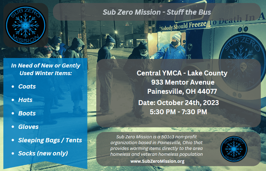 Lake County YMCA - Central - Stuff the Bus - 2023 - Flyer