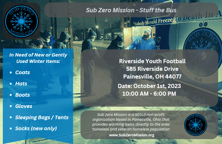 Riverside Youth Football - Stuff the Bus Flyer - 2023