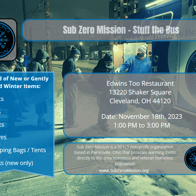 Edwins Too Restaurant Stuff the Bus Flyer