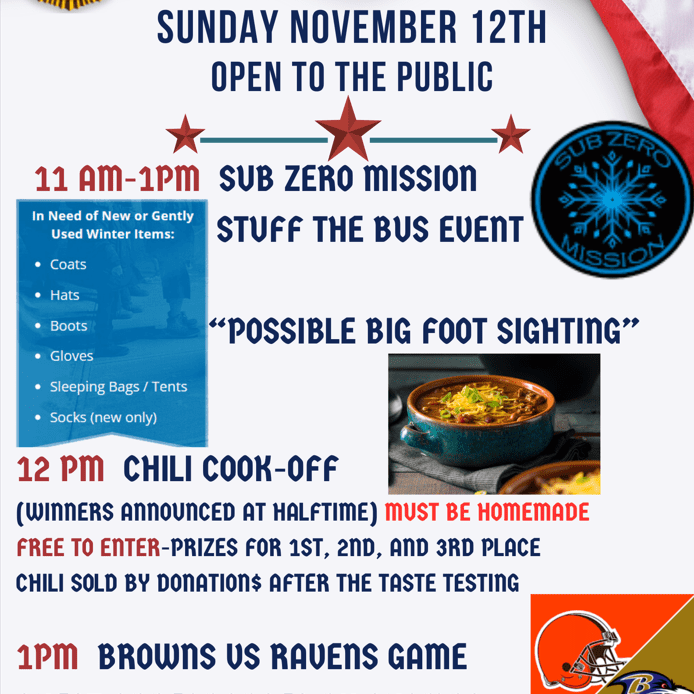 American Legion Post 112 Stuff the Bus Flyer