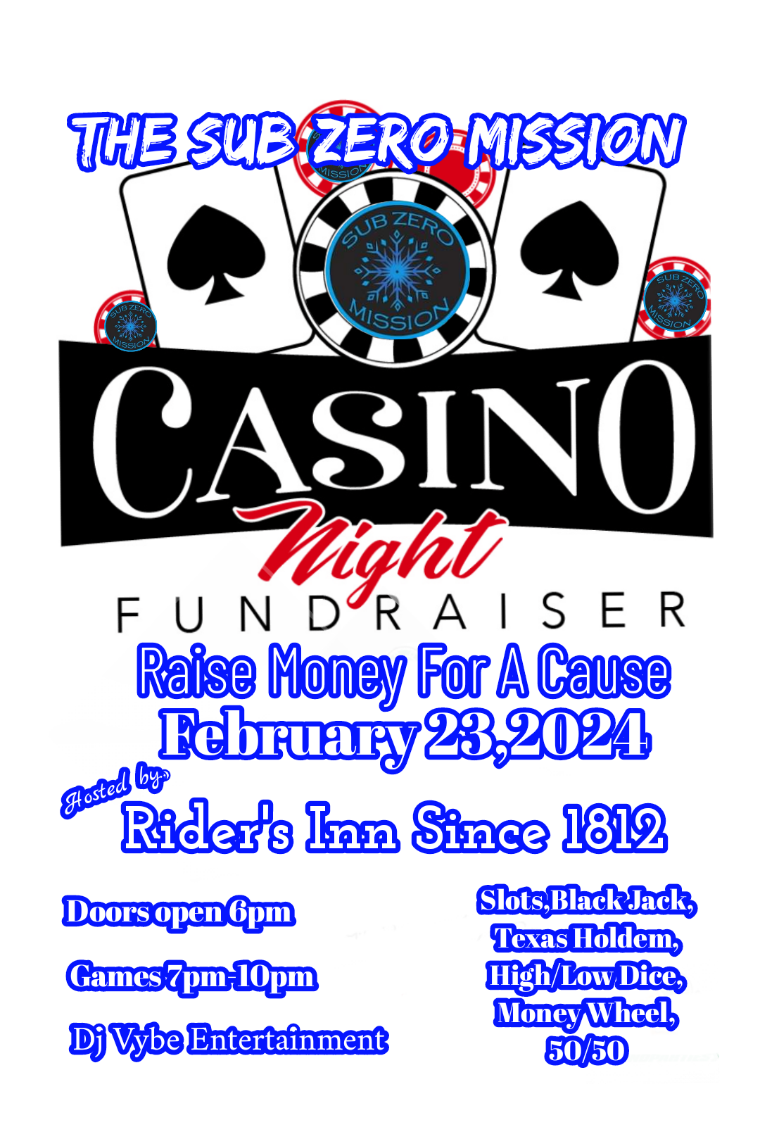 Rider's Inn Casino Night Flyer