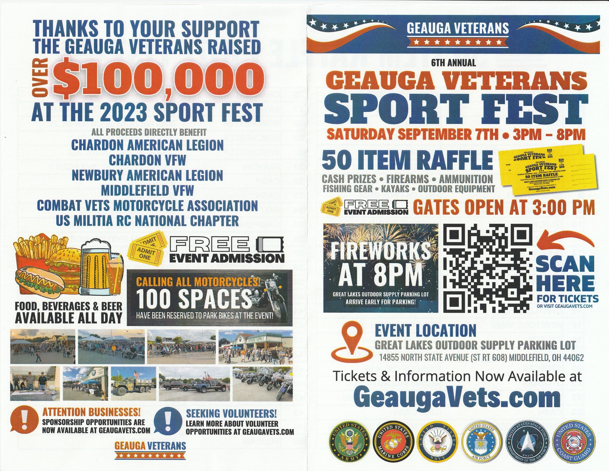 Geauga Veterans Sportsfest 2024 Flyer