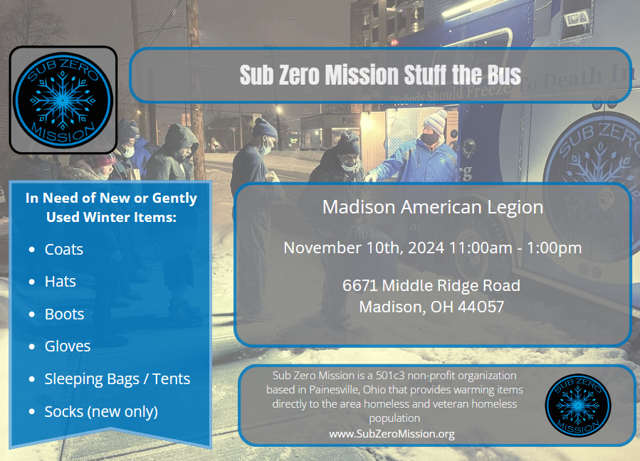 Madison American Legion Stuff the Bus Flyer