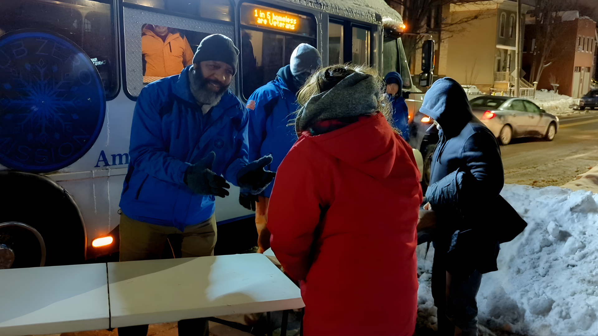 Providing Warming Items to a young lady