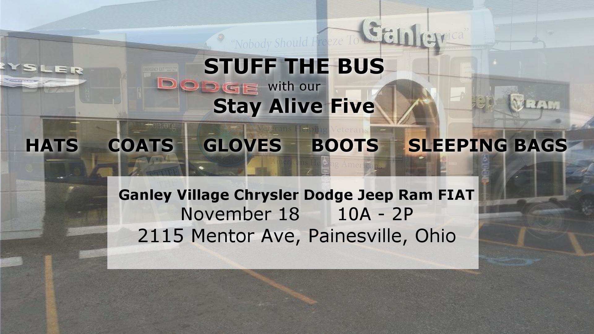 Stuff the Bus: Ganley Village Chrysler Dodge Jeep Ram FIAT